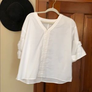 Rachel Hollis white blouse